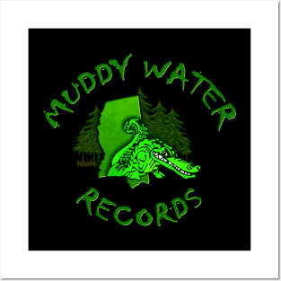 Muddy Water records green logo Posters and Art
